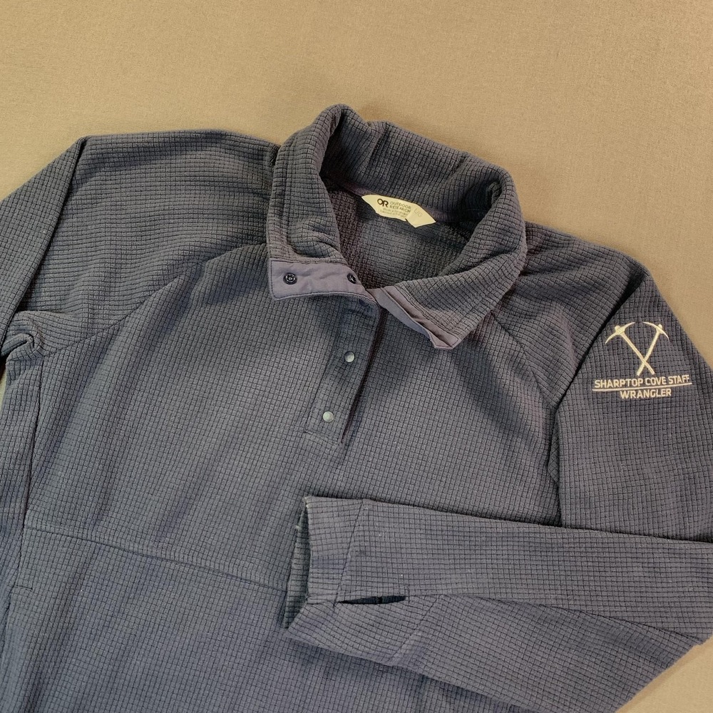 Outdoor Research Trail Mix‎ Snap Pullover Women LG Blue Fleece Mock Neck Hiking